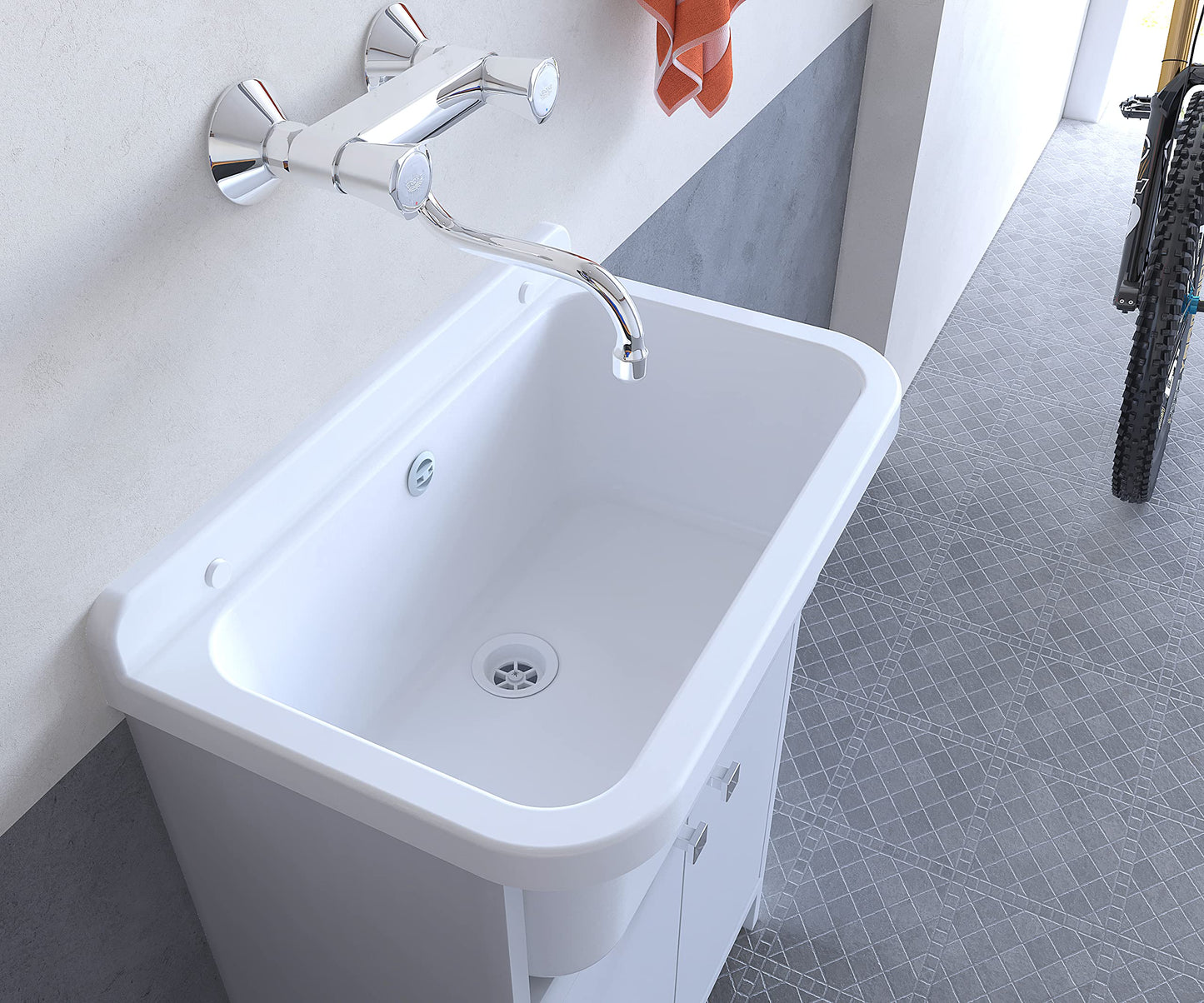 Negrari 5001PKC Lavadero para Ahorrar Espacio, Color Blanco, 55 x 35 cm