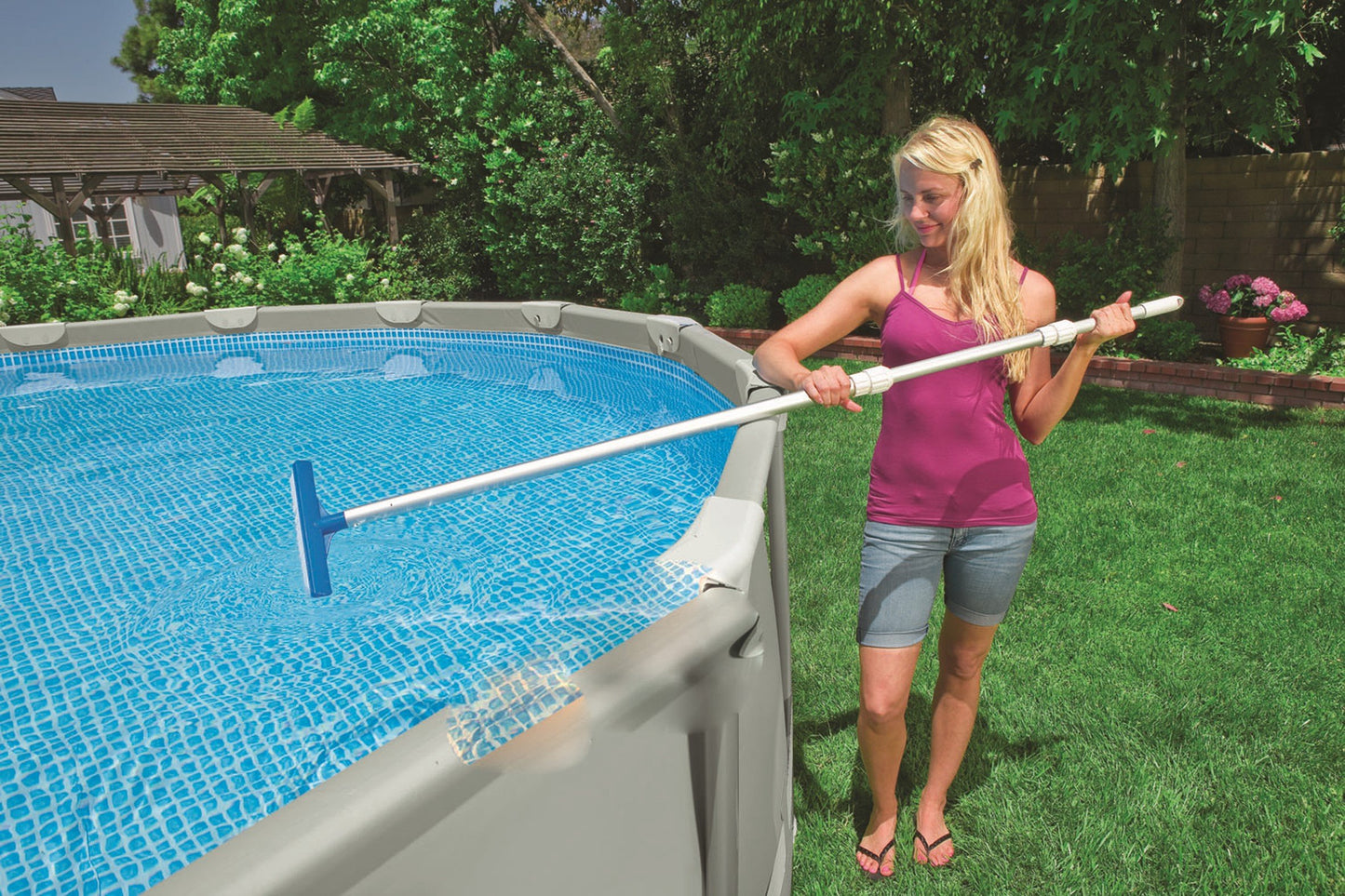 Intex Kit de mantenimiento de piscina de lujo, accesorios de piscinas, set de limpieza, extensible 279 cm (58959)