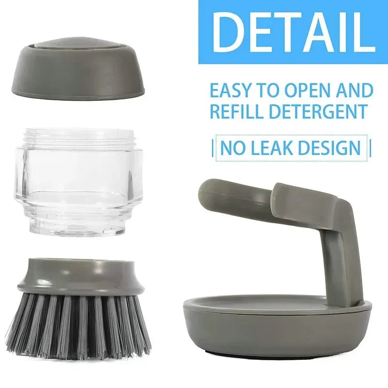 Cepillo para platos con dispensador de jabón