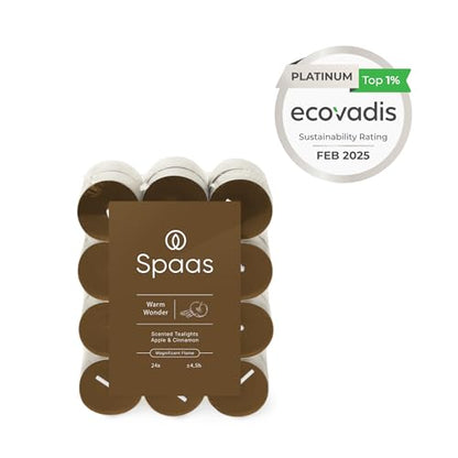 Spaas Velas de té perfumadas, 4,5 h, paquete de 24 unidades, aroma Warm Wonder
