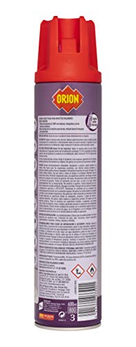 Orion - Insecticida en Aerosol 2en1 Mata y Protege contra Moscas y Mosquitos, Aroma Floral - 600 ml