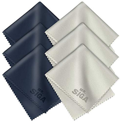 MR.SIGA Paños de Limpieza de Microfibra para Lentes, Gafas, Pantallas, tabletas, anteojos (6 Unidades)