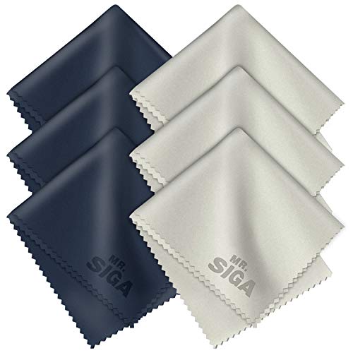 MR.SIGA Paños de Limpieza de Microfibra para Lentes, Gafas, Pantallas, tabletas, anteojos (6 Unidades)
