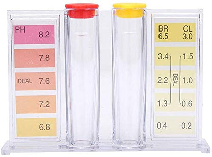 Tamar Test Kit Cloro y pH, Medidor del Cloro y PH del Agua de la Piscina, Gotas.