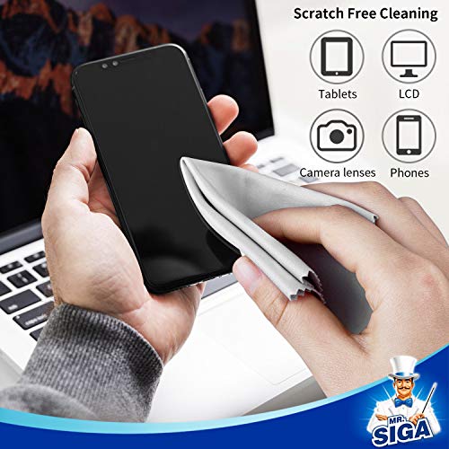 MR.SIGA Paños de Limpieza de Microfibra para Lentes, Gafas, Pantallas, tabletas, anteojos (6 Unidades)