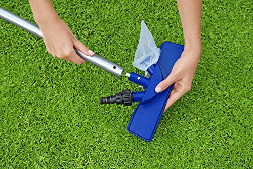 Bestway 58013 - Kit de Limpieza Piscinas Limpiafondos, Recogehojas y Pértiga 174 cm, Multicolor