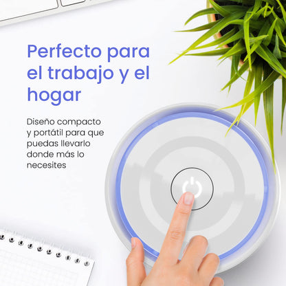 Pro Breeze Purificador de Aire Mini con Auténtico Filtro HEPA e Ionizador - Limpiador de Aire Personal de Escritorio con Luz Nocturna - Para Hogar, Trabajo, Oficinas | USB y Alimentación Principal