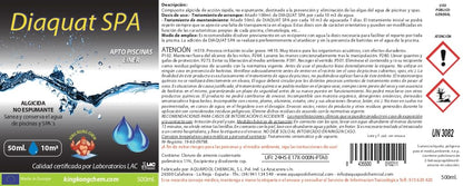 Kit Cloro Piscinas Pequeñas DIACLOR Multi 5 ACCIONES 500 GR (Pastillas 20 GR) SIN Cobre + Antialgas DIAQUAT SPA 500 ML + DOSIFICADOR
