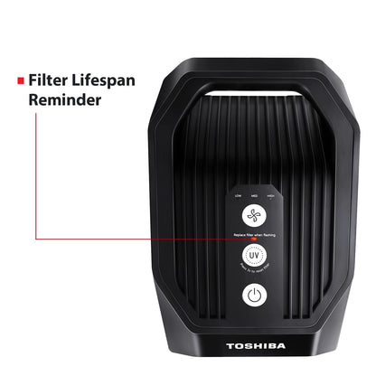 Toshiba Purificador de aire CAF-Z45FR 3 en 1 Air Purifier con filtro HEPA H13, CADR 228 m³/h, filtro de carbón activo, luz UV, 99,7% de efecto de filtración de pelo de animales, polen, polvo