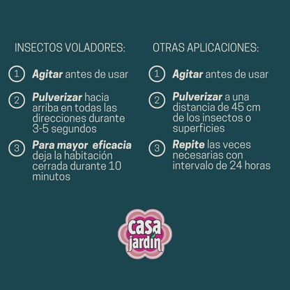 CASA JARDÍN | Aerosol insecticida | Multi Insectos | Eficacia Instantánea | Fórmula Concentrada | 500 ml