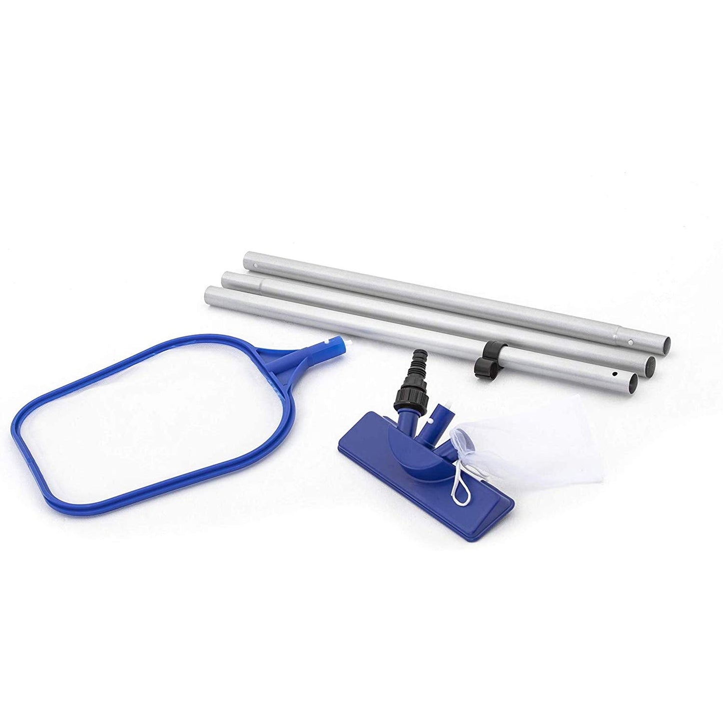 Bestway 58013 - Kit de Limpieza Piscinas Limpiafondos, Recogehojas y Pértiga 174 cm, Multicolor