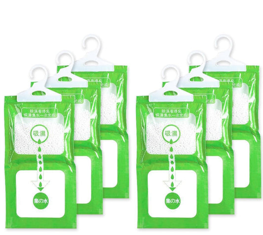 NAIKIR - Pack 6 Bolsas Antihumedad - Deshumificadores de Humedad para Armarios, Baños, Trasteros - Perchas Antihumedad Alta Absorción (6)