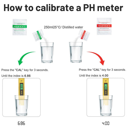 Medidor PH Tester Medidor Digital de PH 0-14 Medidor de Digital Medición de PH Pantalla Digital Alta Precisión de 0,01 Auto Calibración Pantalla LCD para Piscinas Acuario Laboratorio Amarillo
