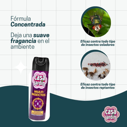 CASA JARDÍN | Aerosol insecticida | Multi Insectos | Eficacia Instantánea | Fórmula Concentrada | 500 ml