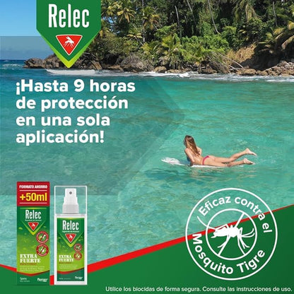 Relec Extra Fuerte Spray Antimosquitos, Repelente de Mosquitos 125ml, Eficaz Contra El Mosquito Tigre, Protección Contra las Picaduras de Mosquitos en Condiciones Extremas y Zonas Tropicales