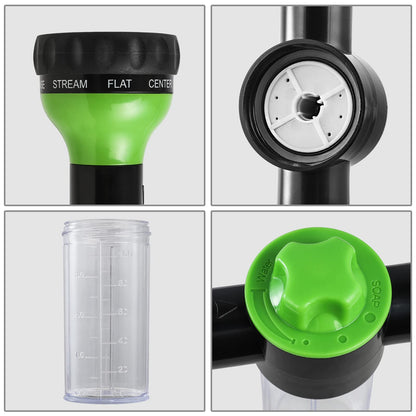 Pistola de Riego, Pistola de Agua para Jardín Manguera, 8 Modos Pulverizar Ajustable Alta Presión Boquilla de Espuma con Dispensador para Lavado Coche y Mascota, Regar Planta y Césped