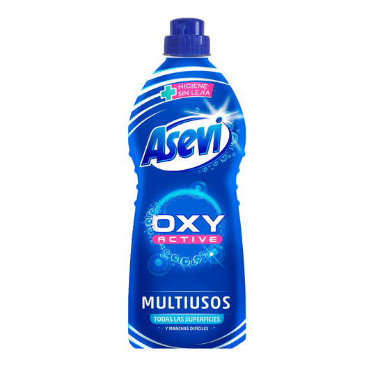Asevi Limpiador Multiusos Oxy Active - Limpiador Multiusos con Oxígeno Activo - Limpiador de Superficies - Limpiador Textiles con Manchas Difíciles - Aroma Fresco - Envase de 1100 ml