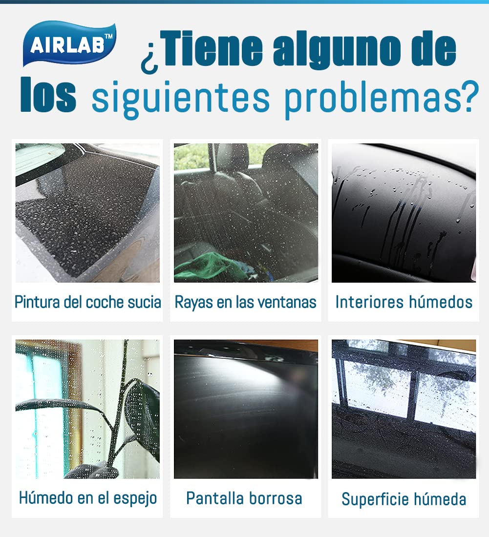 Airlab 8X Nano Paños de Limpieza Magico, Bayetas de Microfibras para Cristales sin Rayas, Trapo Balletas para Cocina Coches Automóviles Ventanas Vidrios Espejos Grifos Baño, 40 x 30 cm