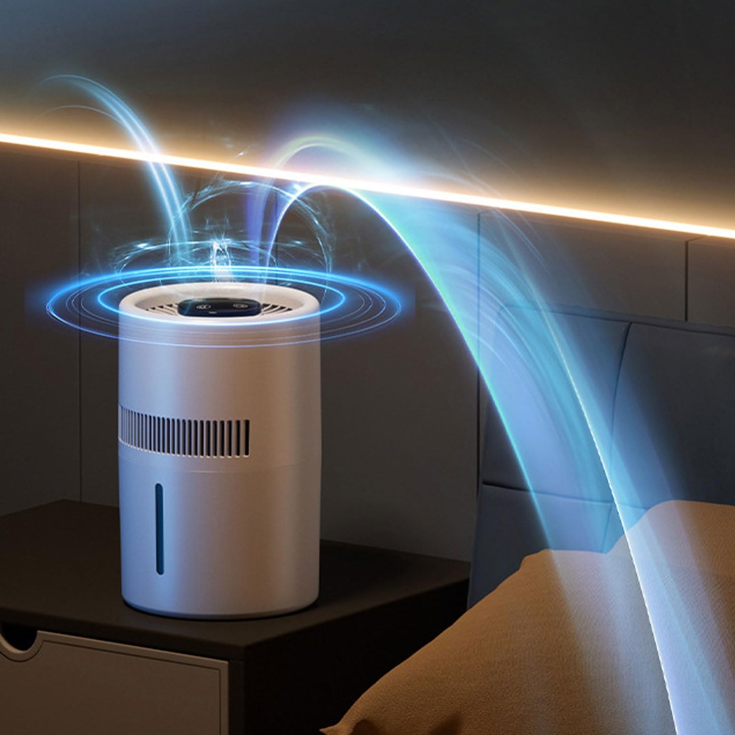 Combo de Purificador de Aire y Humidificador 2 en 1, Purificador de Aire de 5 W con Humidificador, Fácil de Llenar y Limpiar, Limpiador de Aire Silencioso de Escritorio con