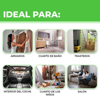 NAIKIR - Pack 6 Bolsas Antihumedad - Deshumificadores de Humedad para Armarios, Baños, Trasteros - Perchas Antihumedad Alta Absorción (6)