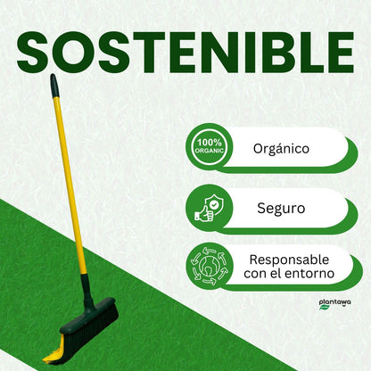 PLANTAWA Pack de Cepillo + Mango Extensible | Cepillo cesped Artificial con Mango Ajustable 0,80/1,40 m | Ideal para Cuidado y Mantenimiento de Césped y Alfombrillas