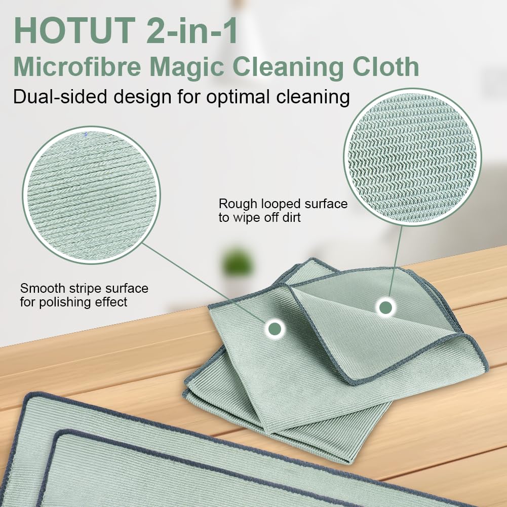 HOTUT Bayetas para Cristales,8pcs Bayeta cristales y baños,Bayeta Sueca Super Absorbente,Paño de Limpieza de Microfibra con gran capacidad de absorción,No deja marcas y pelusas,Paños Magica sin Pelusa