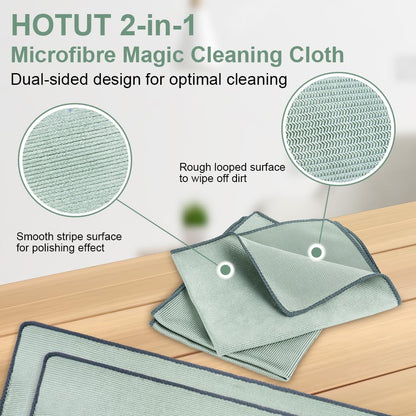 HOTUT Bayetas para Cristales,8pcs Bayeta cristales y baños,Bayeta Sueca Super Absorbente,Paño de Limpieza de Microfibra con gran capacidad de absorción,No deja marcas y pelusas,Paños Magica sin Pelusa
