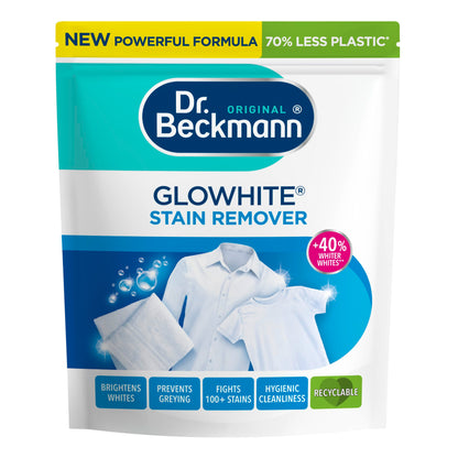 Dr. Beckmann Glowhite Potenciador de blanqueamiento | Quitamanchas y blanqueador de ropa | Elimina más de 100 manchas | 400 g