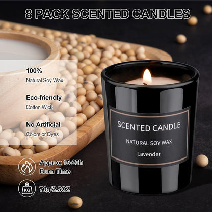 Dsclavacy Velas perfumadas de regalo para mujer, juego de 8 velas de 3.4 onzas, cera de soja natural, Velas Aromaticas para cumpleaños