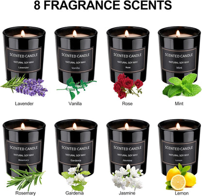 Dsclavacy Velas perfumadas de regalo para mujer, juego de 8 velas de 3.4 onzas, cera de soja natural, Velas Aromaticas para cumpleaños