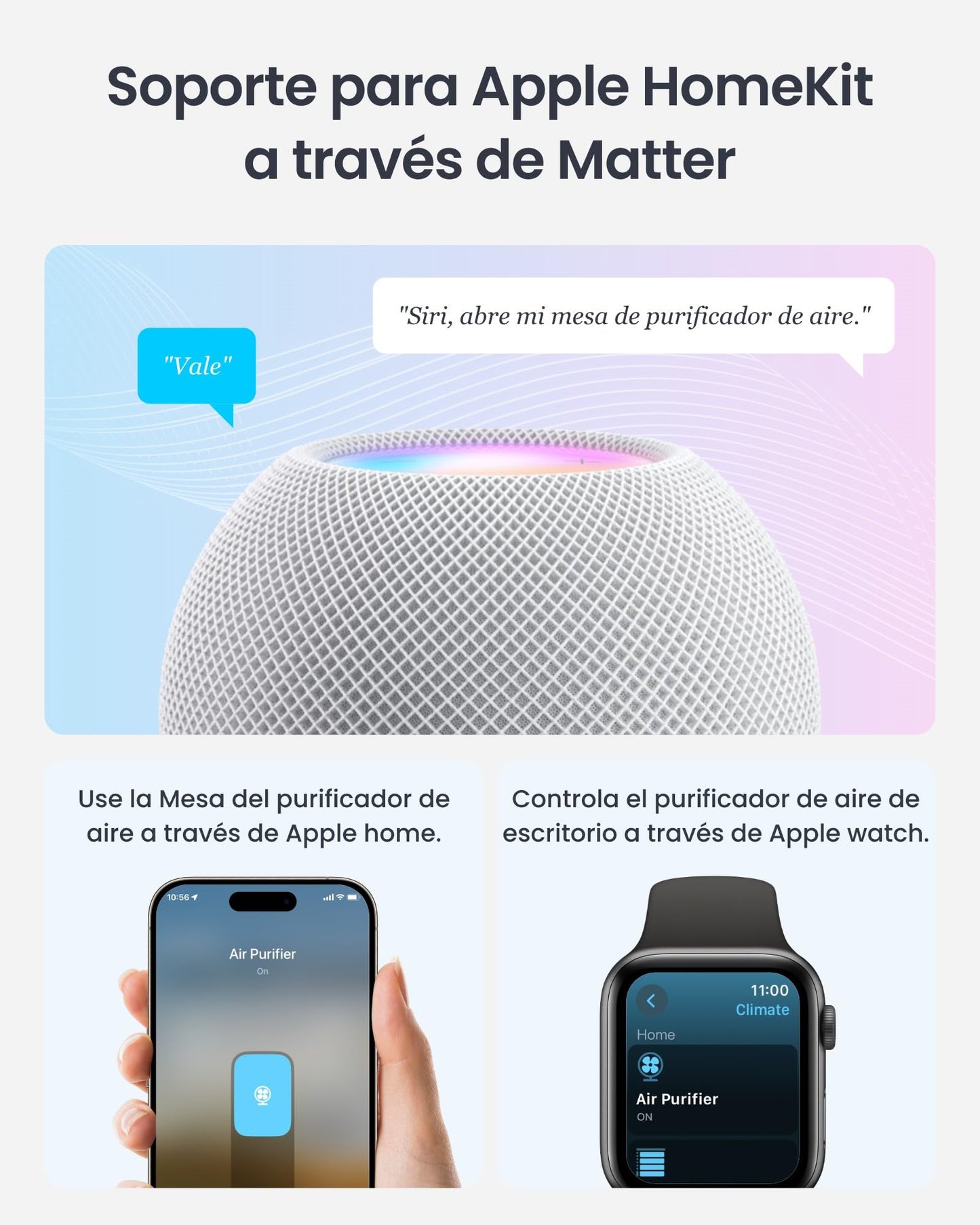 SwitchBot Purificador De Aire Con App Y Luz Nocturna, CADR 400m³/h Hasta 83㎡, Filtro HEPA Elimina 99.97% De Moho, Polvo, Polen, Modo Sueño 20dB, Modo Mascotas Para Familias Con Animales