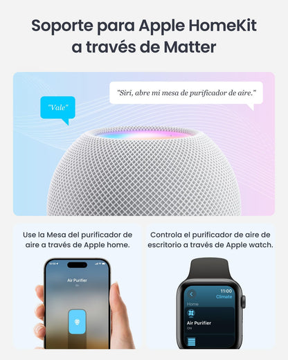 SwitchBot Purificador De Aire Con App Y Luz Nocturna, CADR 400m³/h Hasta 83㎡, Filtro HEPA Elimina 99.97% De Moho, Polvo, Polen, Modo Sueño 20dB, Modo Mascotas Para Familias Con Animales