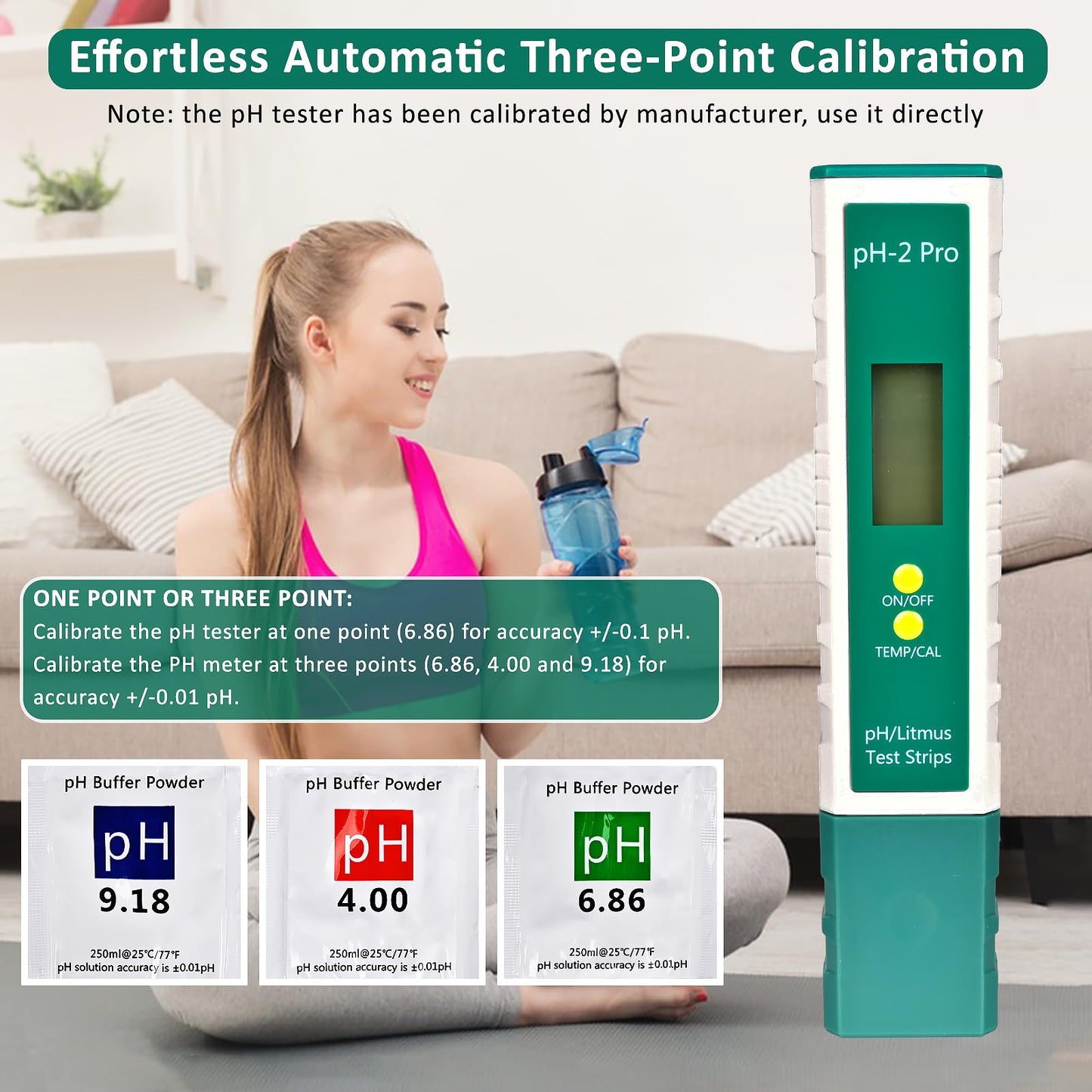Homcoice Medidor pH con Temperatura y Función de Tira Reactiva Tornasol, Test Temperatura pH 0.01 de alta precisión, Medidor Valor pH con función ATC para piscina, hidroponía, acuario, piscinas