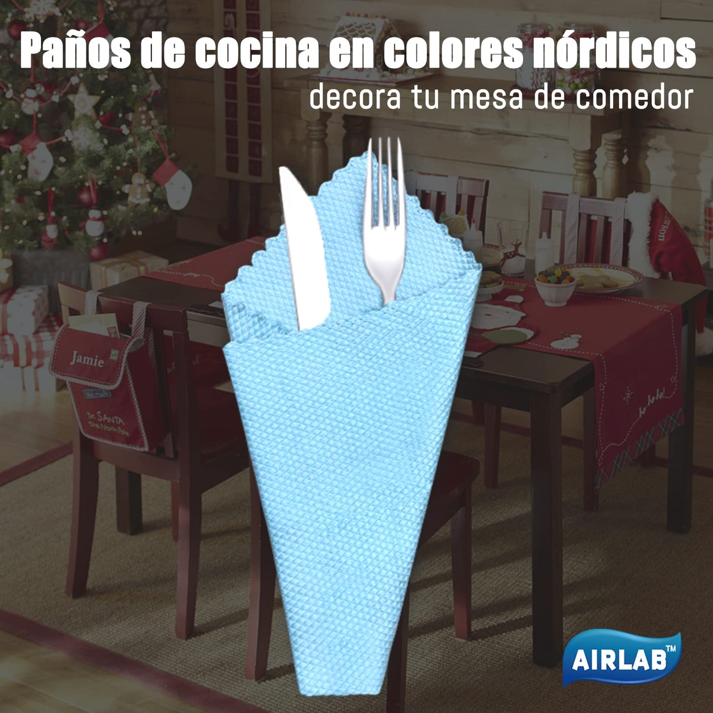 Airlab 8X Nano Paños de Limpieza Magico, Bayetas de Microfibras para Cristales sin Rayas, Trapo Balletas para Cocina Coches Automóviles Ventanas Vidrios Espejos Grifos Baño, 40 x 30 cm