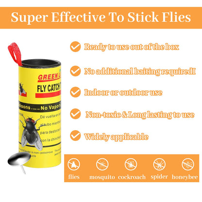 XIMEY 25 Piezas Atrapa Moscas para Colgar, Cintas de Papel Moscas, Papel Trampa para Moscas, Cinta Atrapa para Moscas de Frutas para Uso en Interiores y Exteriores