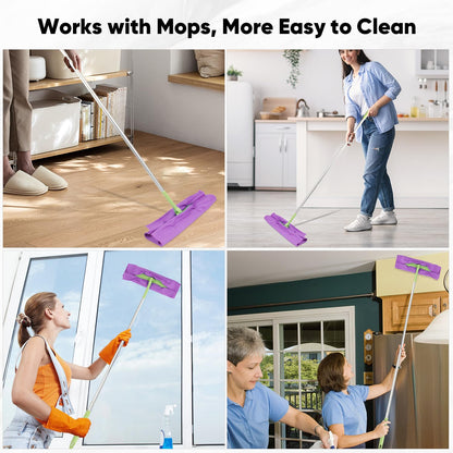 HOMEXCEL Paños limpiacristales de Microfibra, 12 Piezas, sin Pelusa, sin Rayas, Reutilizables, para Limpiar Ventanas, Cristales, Espejos, Pantallas, Acero Inoxidable, etc., Morado