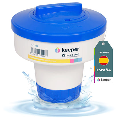 SIQUA Pack Dosificador de Cloro y Medidor Cloro y pH Piscinas – Pack Mantenimiento Piscinas con Medidor y Dispensador de Cloro – Gotas Reactivas Phenol Red y OTO – Dosificador Fabricado en España