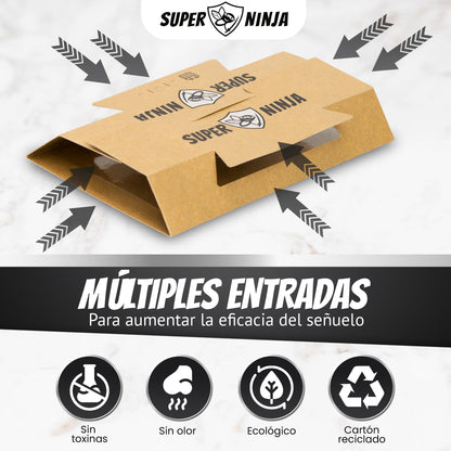Super Ninja trampas para cucarachas - 12 trampas - trampas para cucarachas Altamente efectivas y ecológicas - fáciles de Usar - hasta 3 Meses por Trampa.