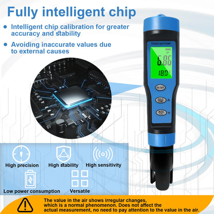 Ueomul Medidor pH Digital 4 EN 1 con TDS EC Temperatura, pH Meter Piscina Alta Precisión 0.01 Resolución, Impermeable IP67 pH Tester Agua con Compensación Automática de Temperatura
