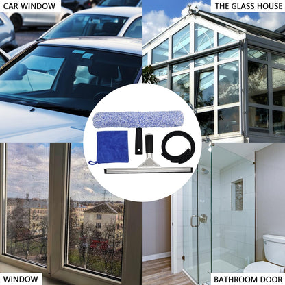 JNBGTU Kit de Limpieza de Ventanas 6 Piezas Limpiacristales Limpiador de Ventanas Profesional Limpiador de Vidrio de Microfibra Multiuso Kit de Limpieza Profesional para Ventana, Coche, Baño