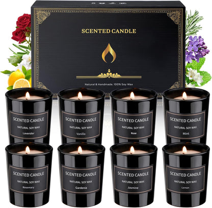 Dsclavacy Velas perfumadas de regalo para mujer, juego de 8 velas de 3.4 onzas, cera de soja natural, Velas Aromaticas para cumpleaños
