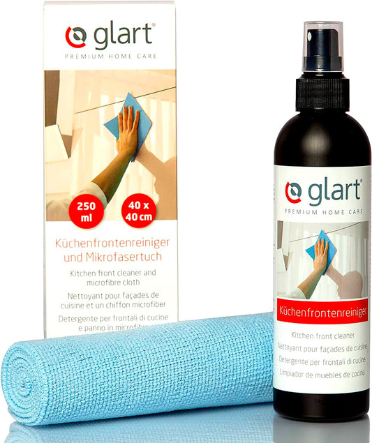 Glart 45KR limpiador de frentes de cocina 250ml y paño de microfibra, blanco, normal, 1 unidad