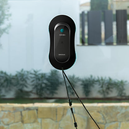 Cecotec Robot Limpiacristales Conga Windroid 1090 Double Spray Connected, 3 en 1; Pulveriza, Limpia y Seca, Doble Spray, App y Mando, 8 Modos, Radio de acción 7,5m, Cuerda de Seguridad, Kit Limpieza
