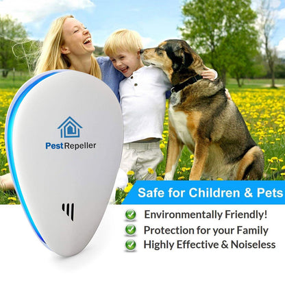 Repelente Ultrasónico de Plagas,Nuevo Electrónico Repelente Mosquitos Insectos para Interiores Anti Cucarachas, Moscas,Mosquitos,Ratones,Arañas,100% Inofensivo para Mascotas y Humanos- 4 Piezas