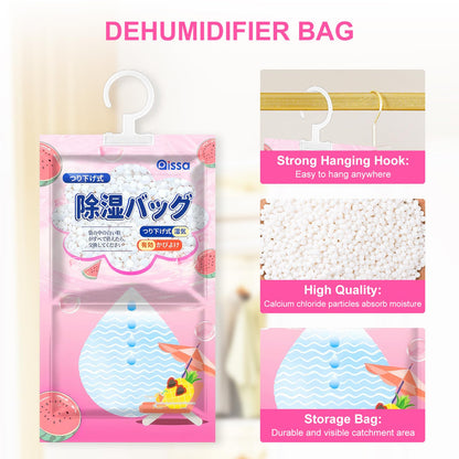 Gerbala Bolsas Antihumedad, 10 Pack Deshumificadores de Humedad Colgante Eliminar los Olores e Quita Humedad Bolsitas Antihumedad Deshumidificador Visible Absorbe Humedad para Armario, Sótano, Coche