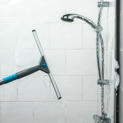 Beldray LA028693TQ Limpiacristales Y Mojador Para Ventanas Con Mango Telescópico De 130 cm, Incluye Almohadillas De Microfibra,Conjunto De 5 Piezas, Turquesa,Juego de limpieza de ventanas de 5 piezas
