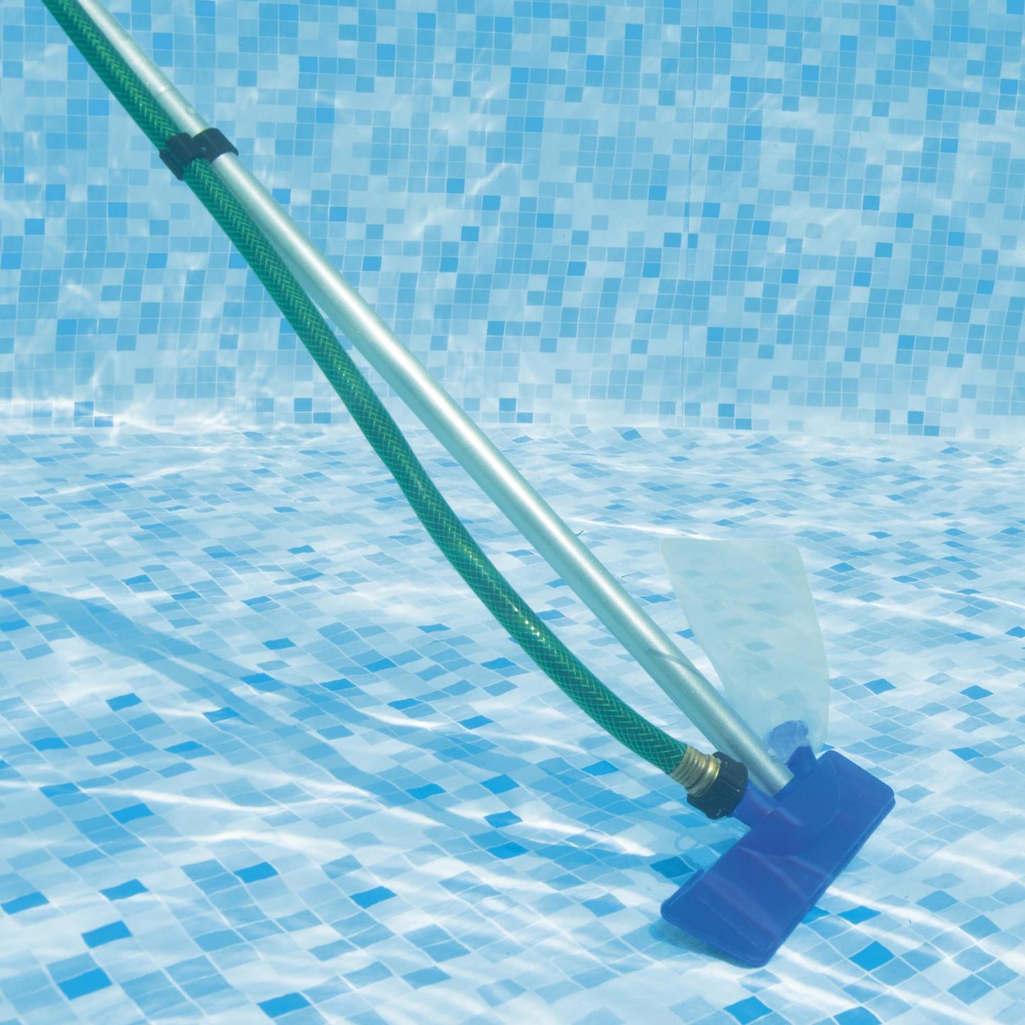 Bestway 58013 - Kit de Limpieza Piscinas Limpiafondos, Recogehojas y Pértiga 174 cm, Multicolor