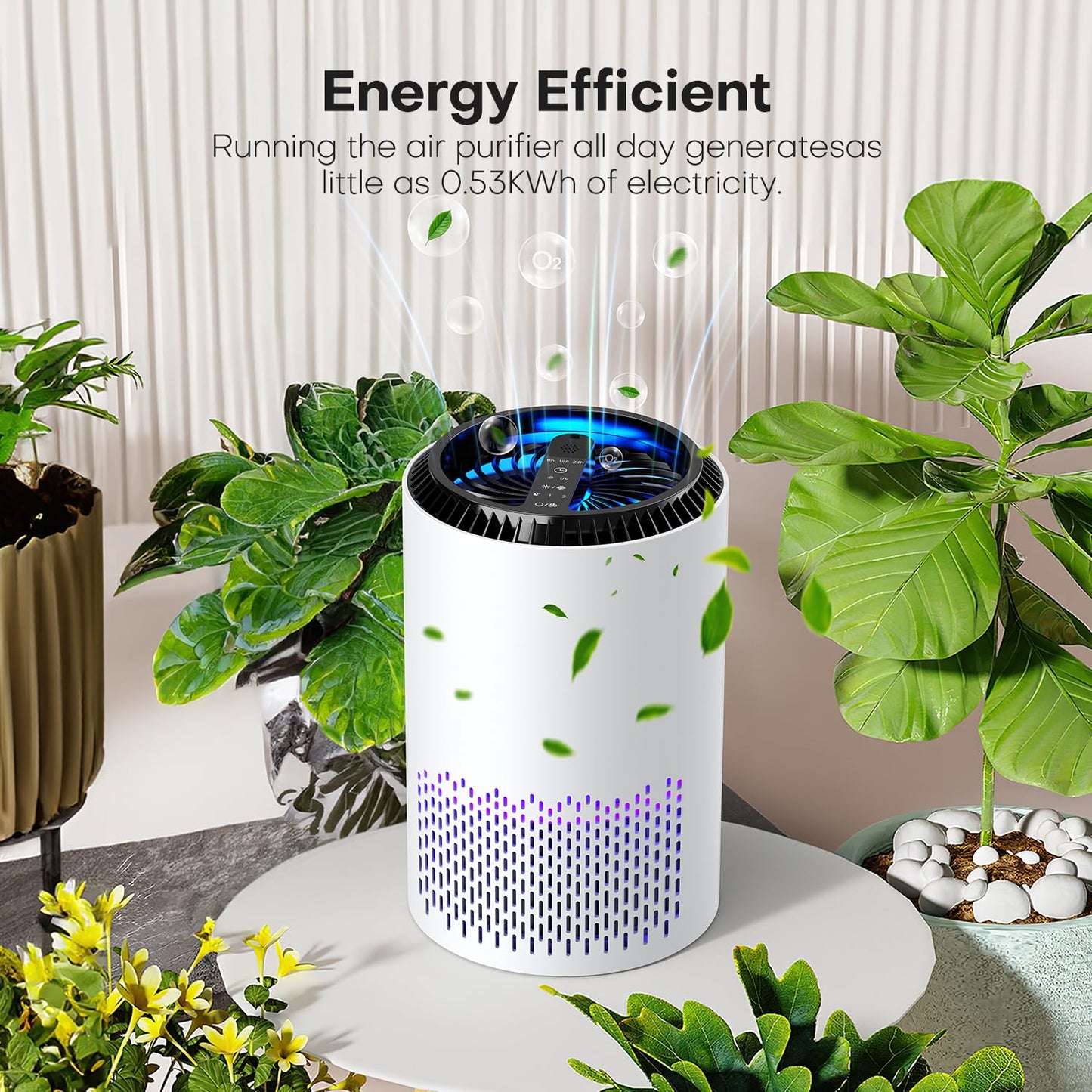 QEXREED Purificador De Aire Para Alergias En Hogar, Filtro HEPA De Alta Eficiencia, 3 Velocidades Y Temporizador, Elimina AléRgenos Y PartíCulas