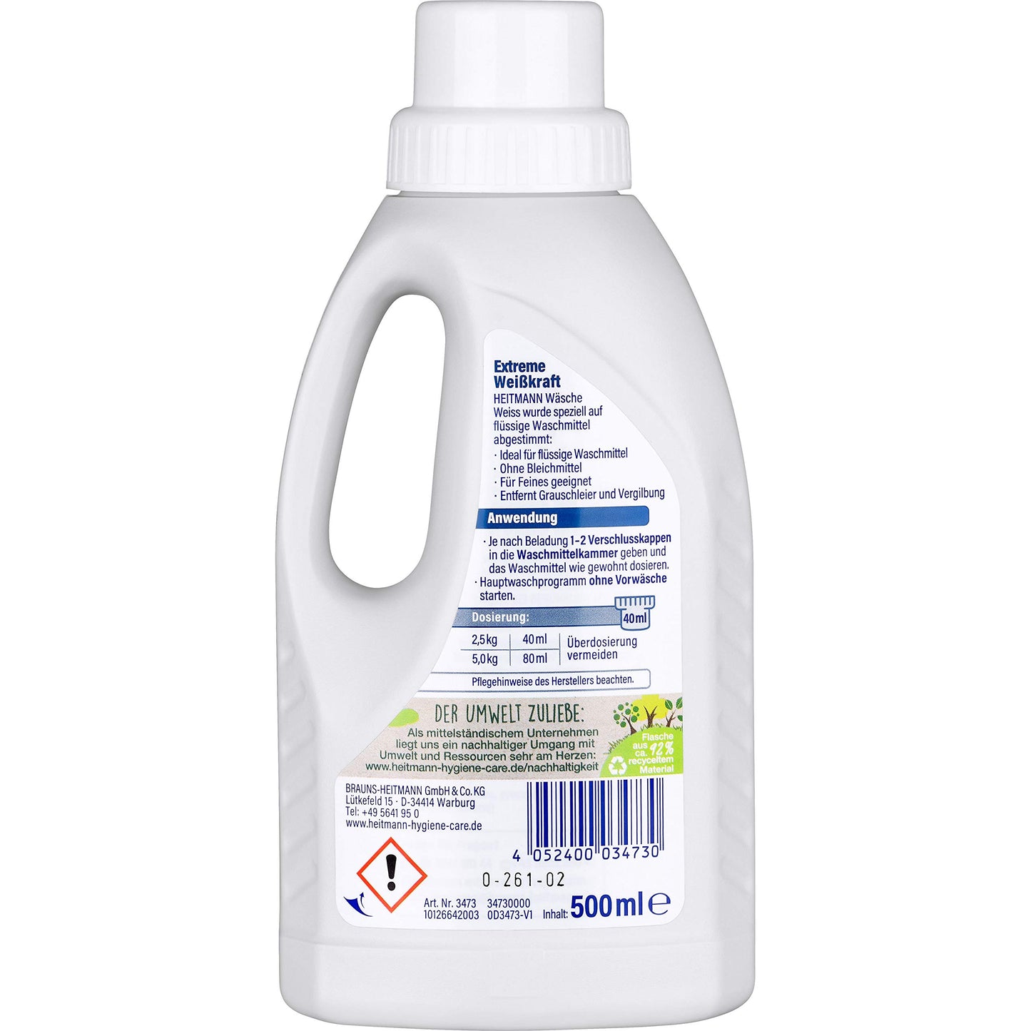 Heitmann 3473 – Ropa Blanco líquido 500 ml (ala64)