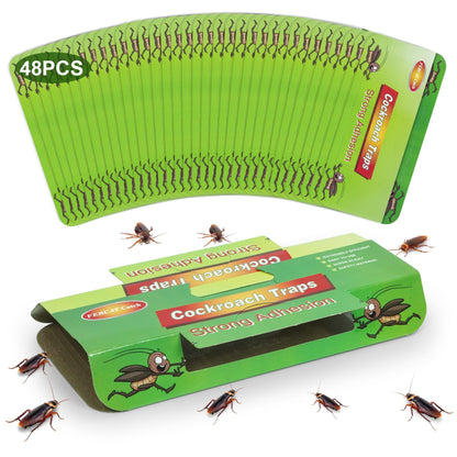 Juego de 48 Trampas para Cucarachas, Productos de Cucarachas Eliminar, Captura Efectiva de Cucarachas Contra Cucarachas, Verdes